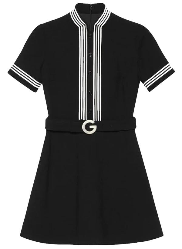 Striped-trim belted dress – Gucci 